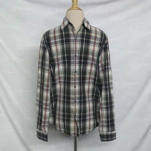Banana Republic Black Red Plaid Shirt.